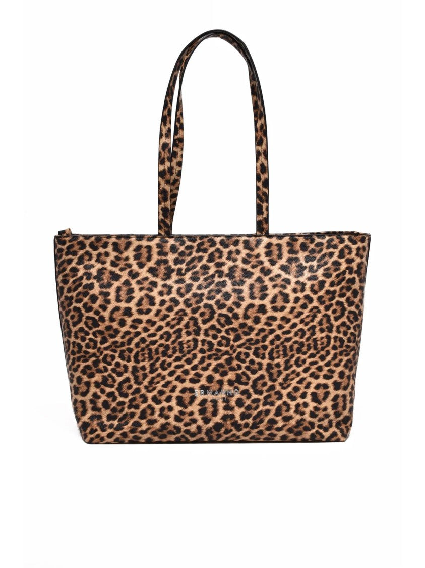 Ermanno Firenze Vanessa Shoulder Bag With Bold Leopard Print And Embroidered Detail