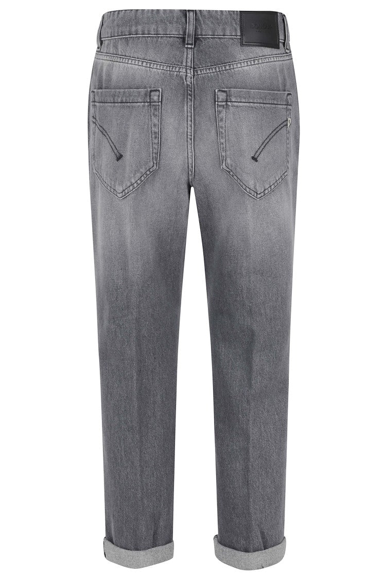 Dondup Gray Koons Jewel Ankle-Length Cotton Jeans