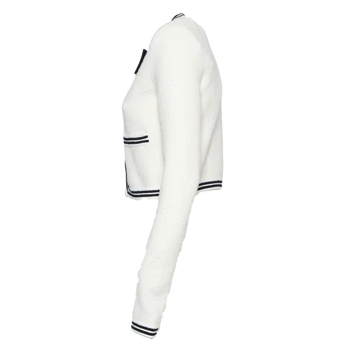 Self-Portrait Jacquard Cardigan Jacket With Brooch