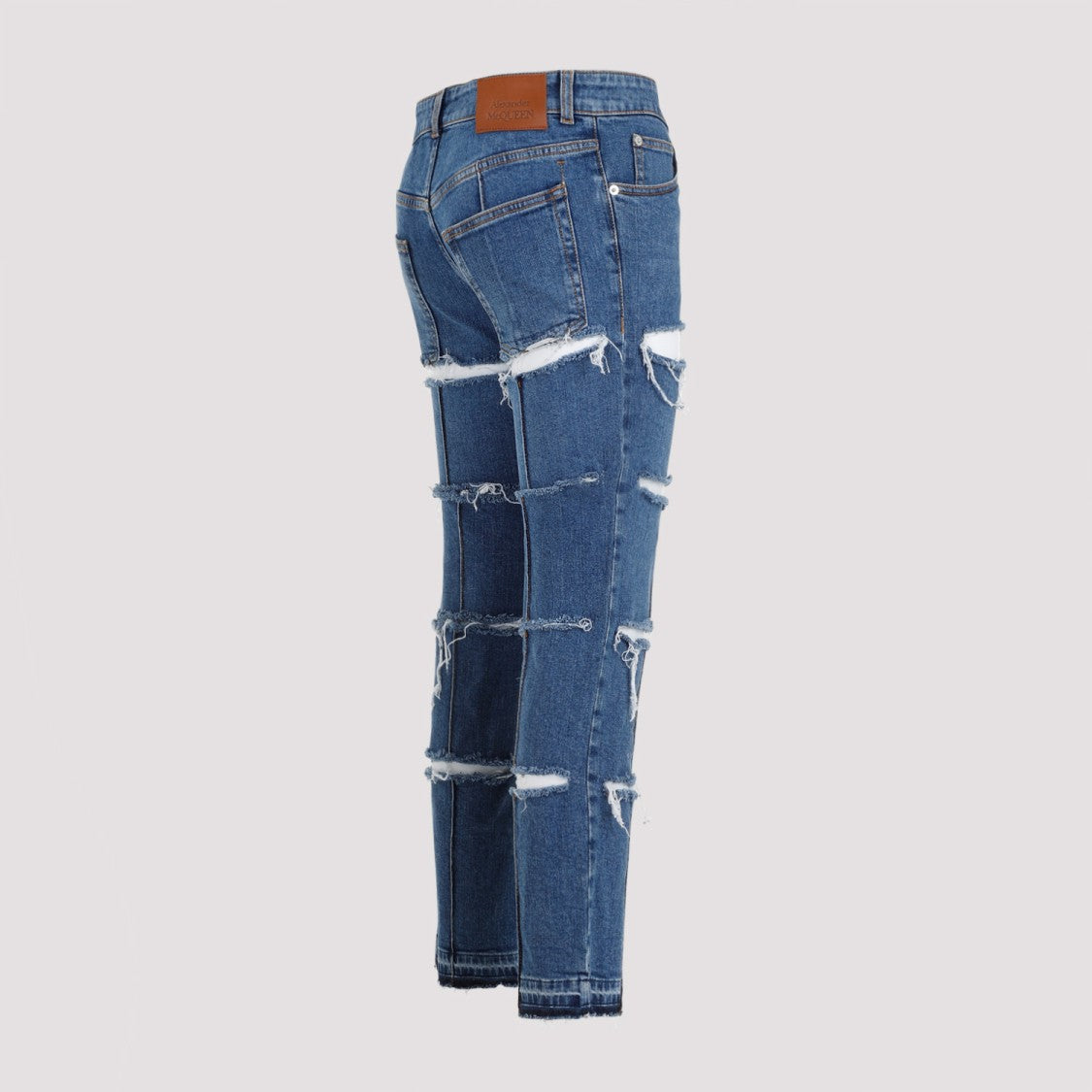 Alexander Mcqueen Denim Blue Stone Wash Cotton Pants
