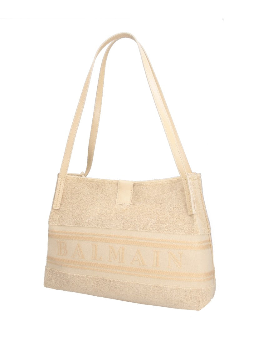 Balmain Beige Release Small Boucle Tote
