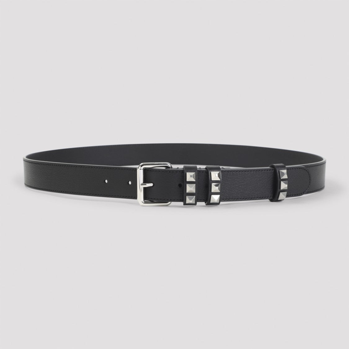 Valentino Garavani Calf Leather Belt With Silver-Tone Buckle