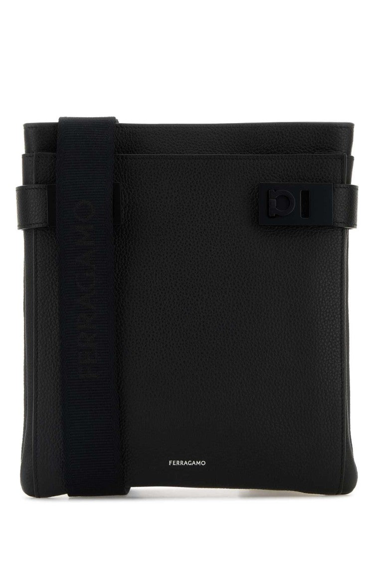 Salvatore Ferragamo Black Leather Crossbody Bag