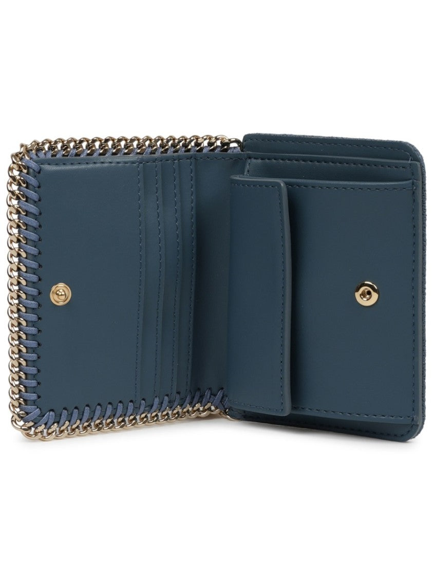 Stella Mccartney Falabella Blue Textured Chain Wallet