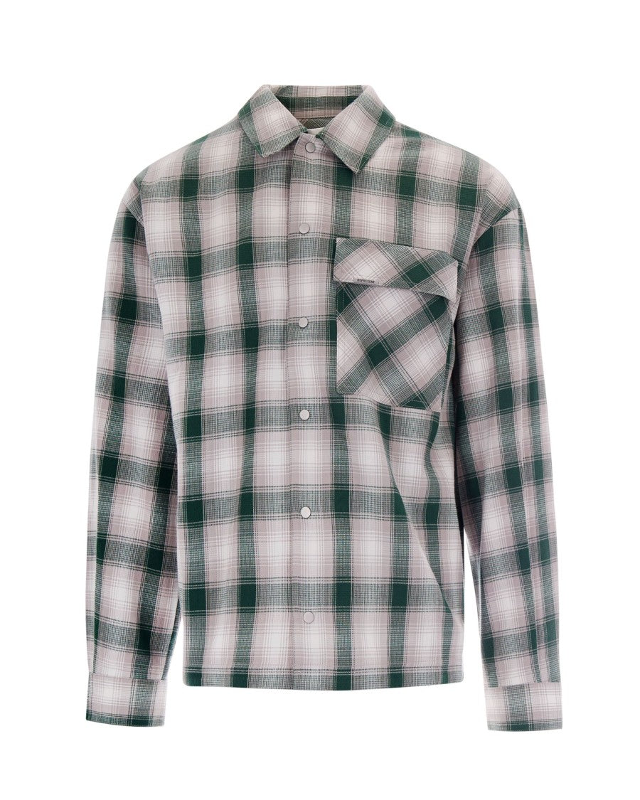 Represent Dark Green Waffle Flannel Shirt