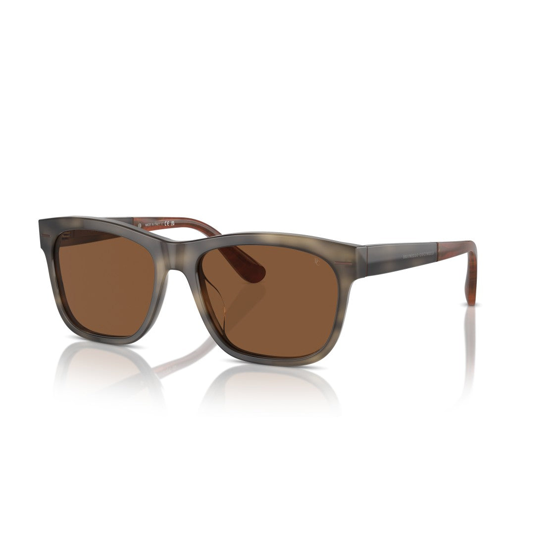 Brunello Cucinelli 0Bc4003s Rectangular Acetate Sunglasses With Smoky Brown Finish