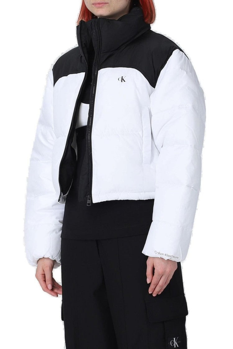 Calvin Klein Jeans Blocked Cropped Puffer