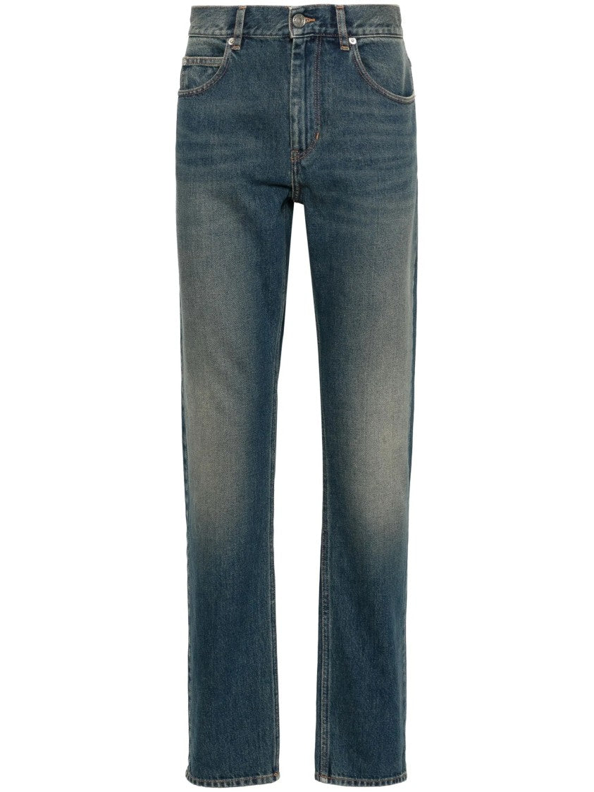 Isabel Marant Straight-Leg Denim Pants With Subtle Fading