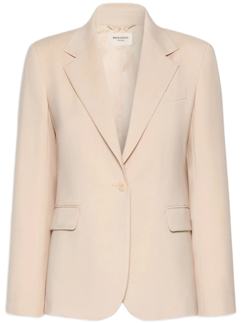 Weekend Structured Tailored Blazer With Notched Lapels And Flap Pockets