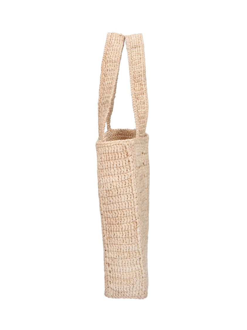 A.P.C. Rectangular Raffia Tote Bag With Sturdy Top Handles