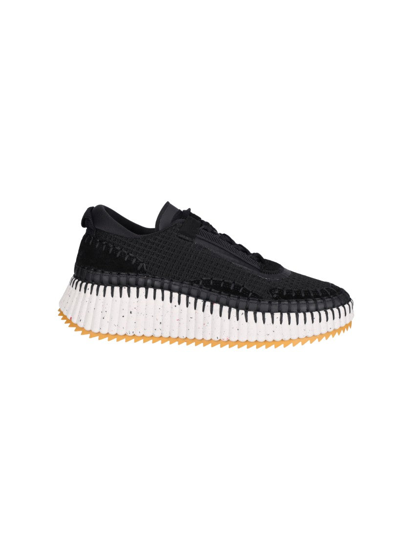 Chloé Black Nama Recycled Knit Sneakers