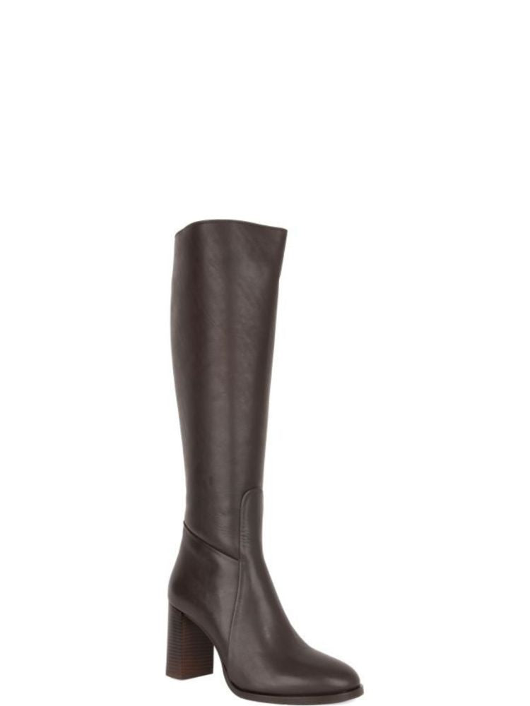 Sergio Moretti Brown Block Heel Leather Boots