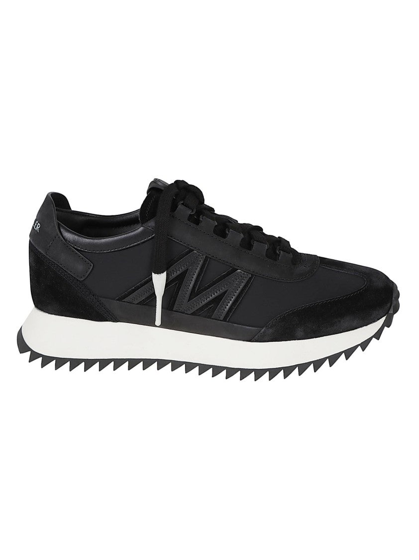 Moncler Nylon And Nubuck Sneakers With Distinctive Logo Details