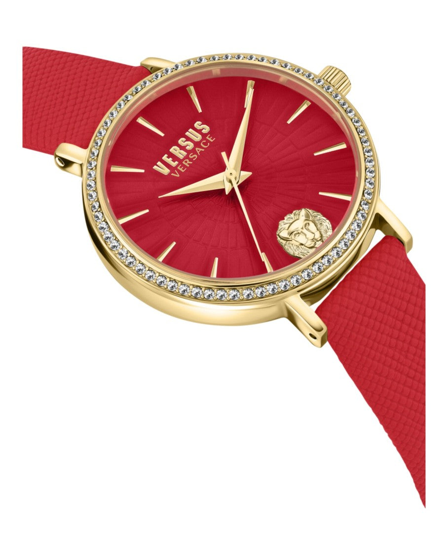 Versus Versace Mar Vista Crystal Leather Watch