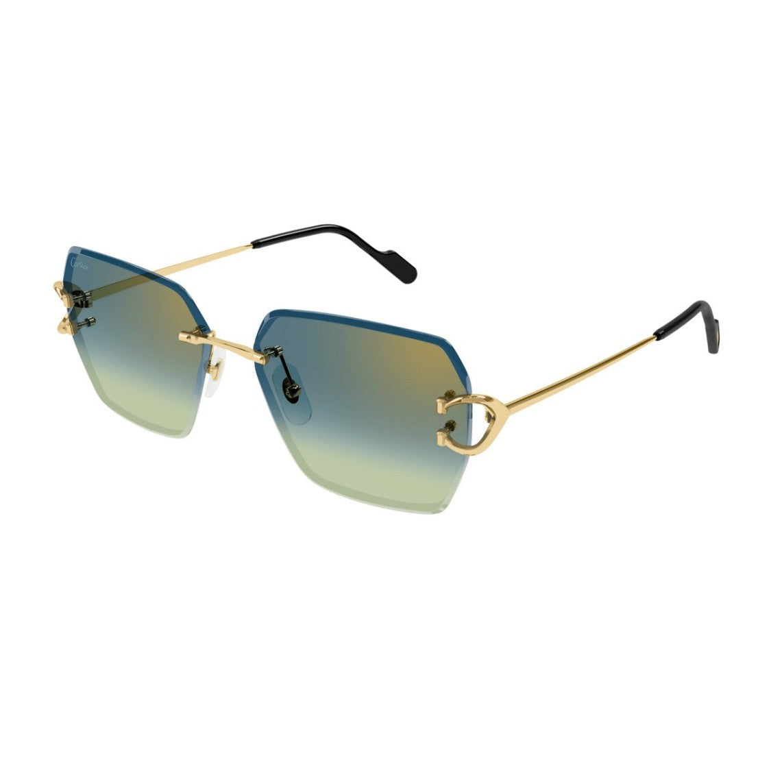 Cartier Gold Décor C Classique Oversized Square Sunglasses