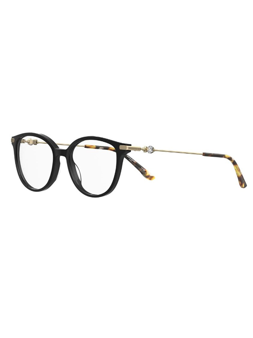 Pierre Cardin Oval Black Acetate Optical Frames With Gold Temples