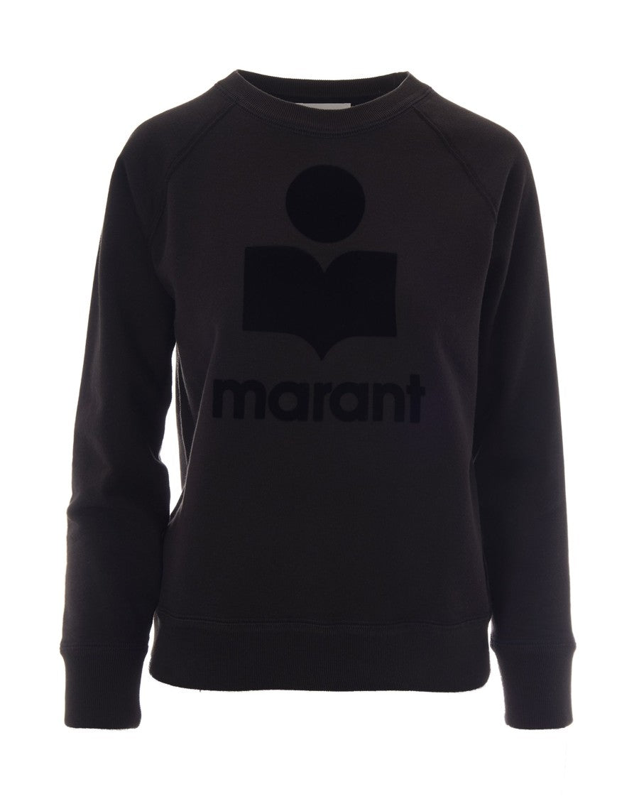Isabel Marant Étoile Faded Black Crew Neck Sweatshirt With Flocked Logo