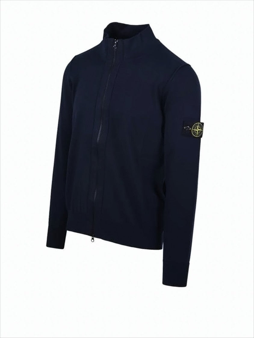 Stone Island Zip-Up Knit Jacket With High Collar
