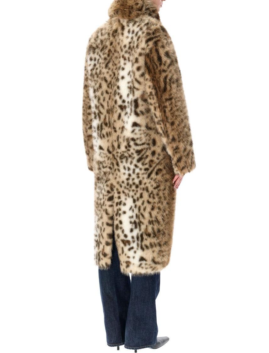 Sword Coat Eco Leo Leopard Print Faux Fur Coat