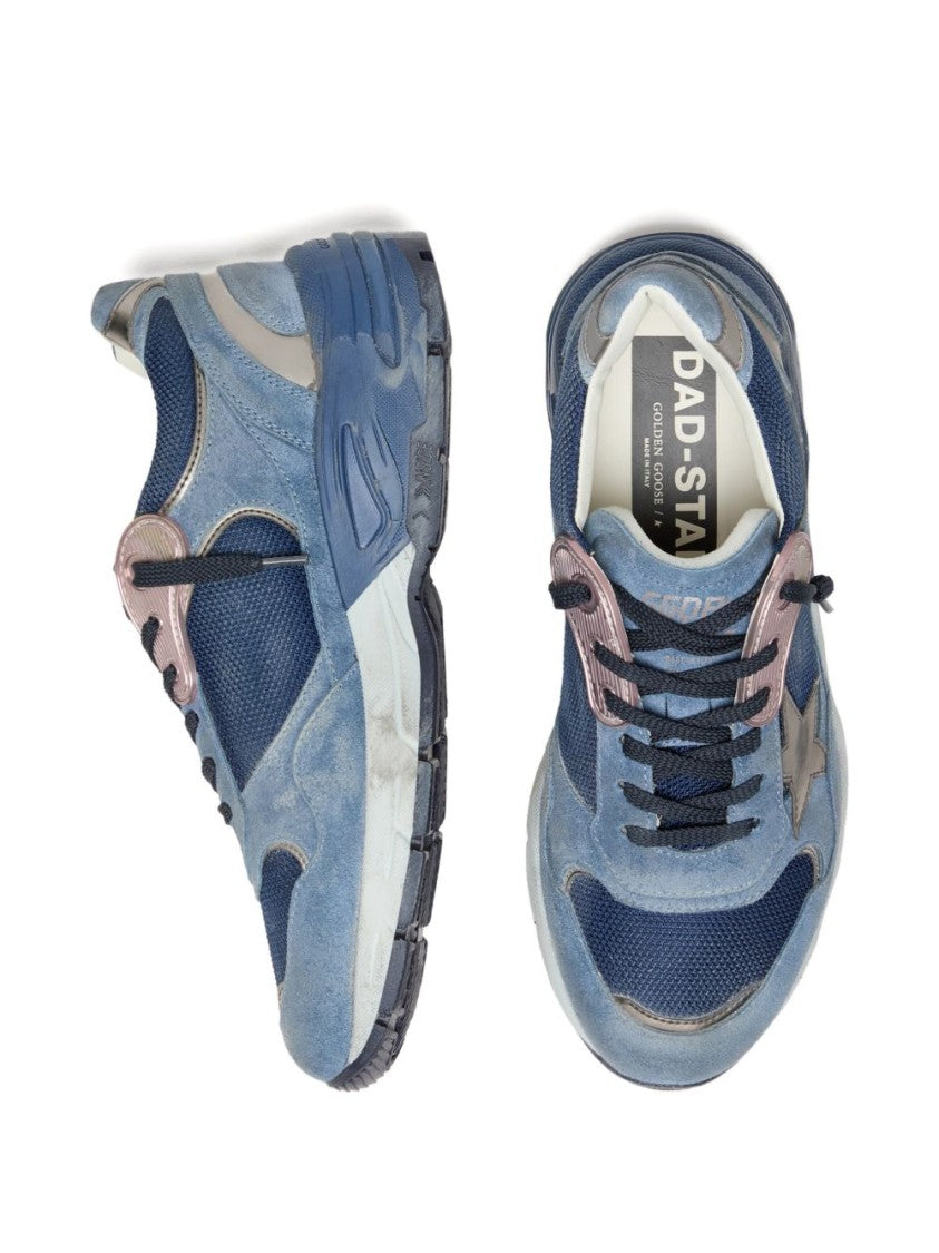Golden Goose Textured Mesh Suede Metallic Silk Nylon Sneakers