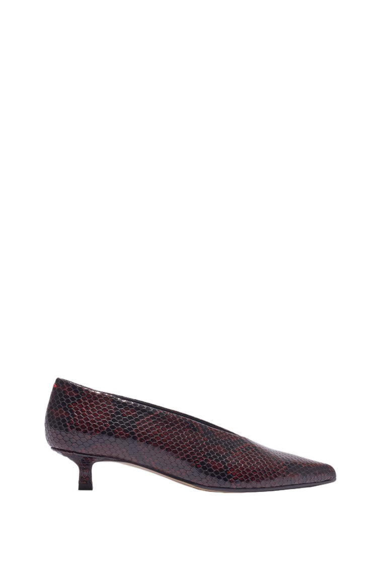 Aeydē Moka Snake Print Calf Leather Pumps