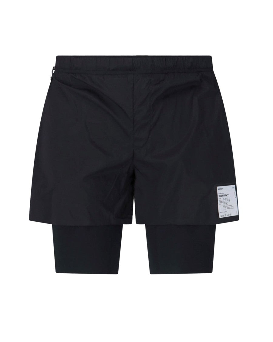 Satisfy Black Tech Silk 8 Layered Shorts