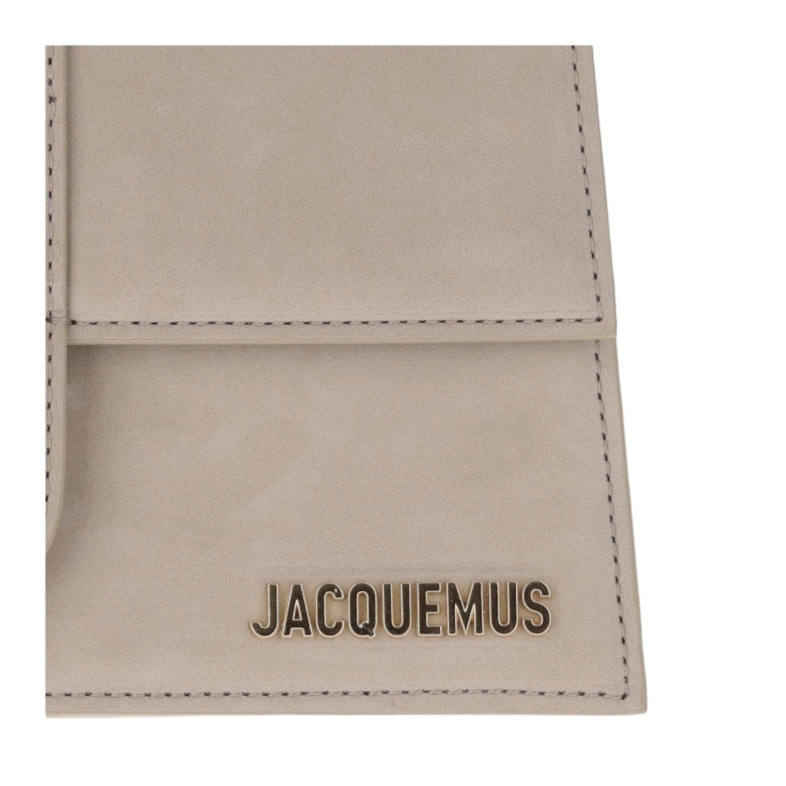 Jacquemus Rectangular Dark Beige Leather Bag With Magnetic Closure And Signature Logo