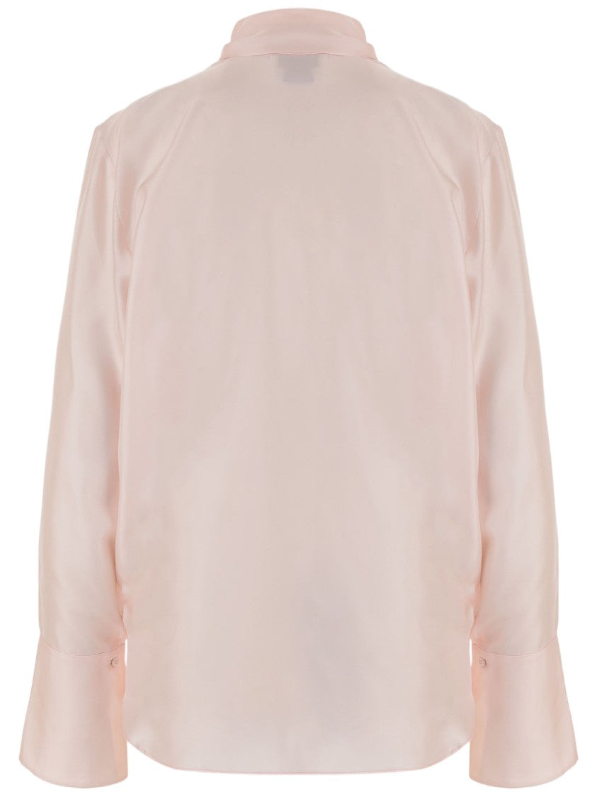 Sa Su Phi Pink Bow Front Silk Blouse