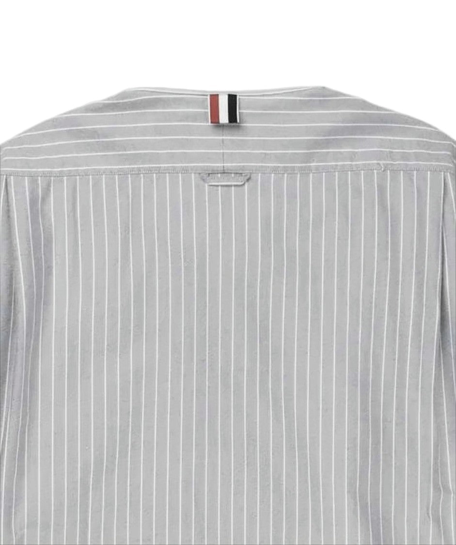 Thom Browne Long-Sleeve Grey Shirt With Pinstripes