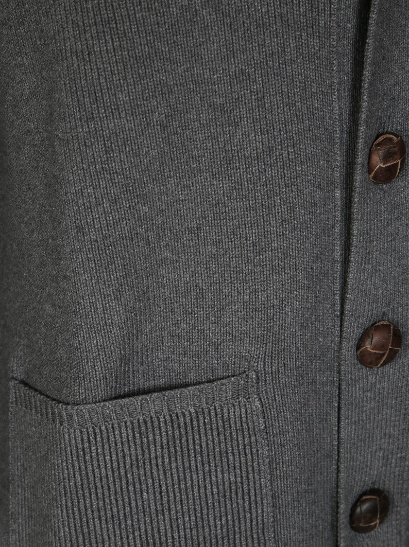 Golden Goose Ribbed Knit Cardigan With Bold Logo