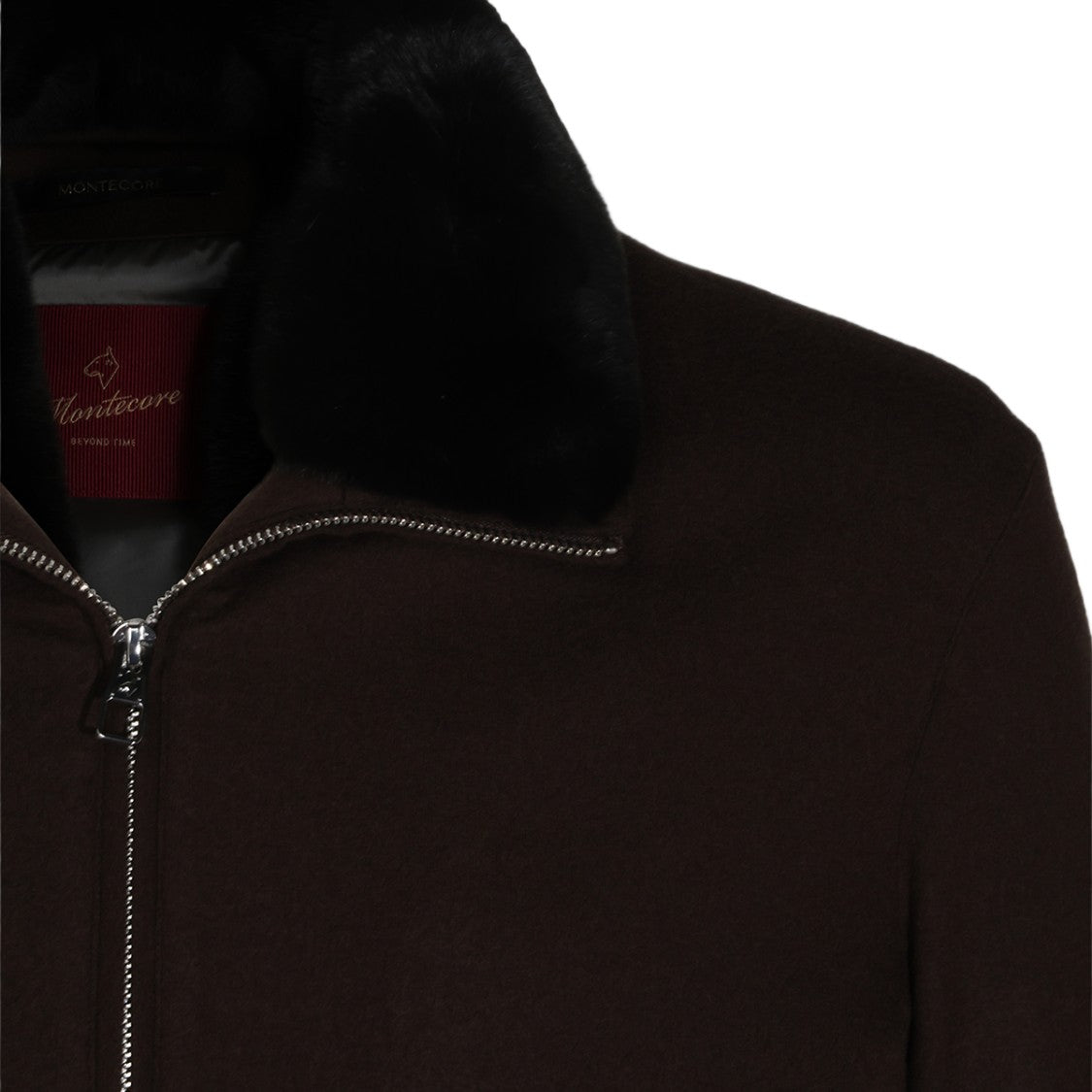 Montecore Minimalist Plush Collar Ribbed Casual Jacket