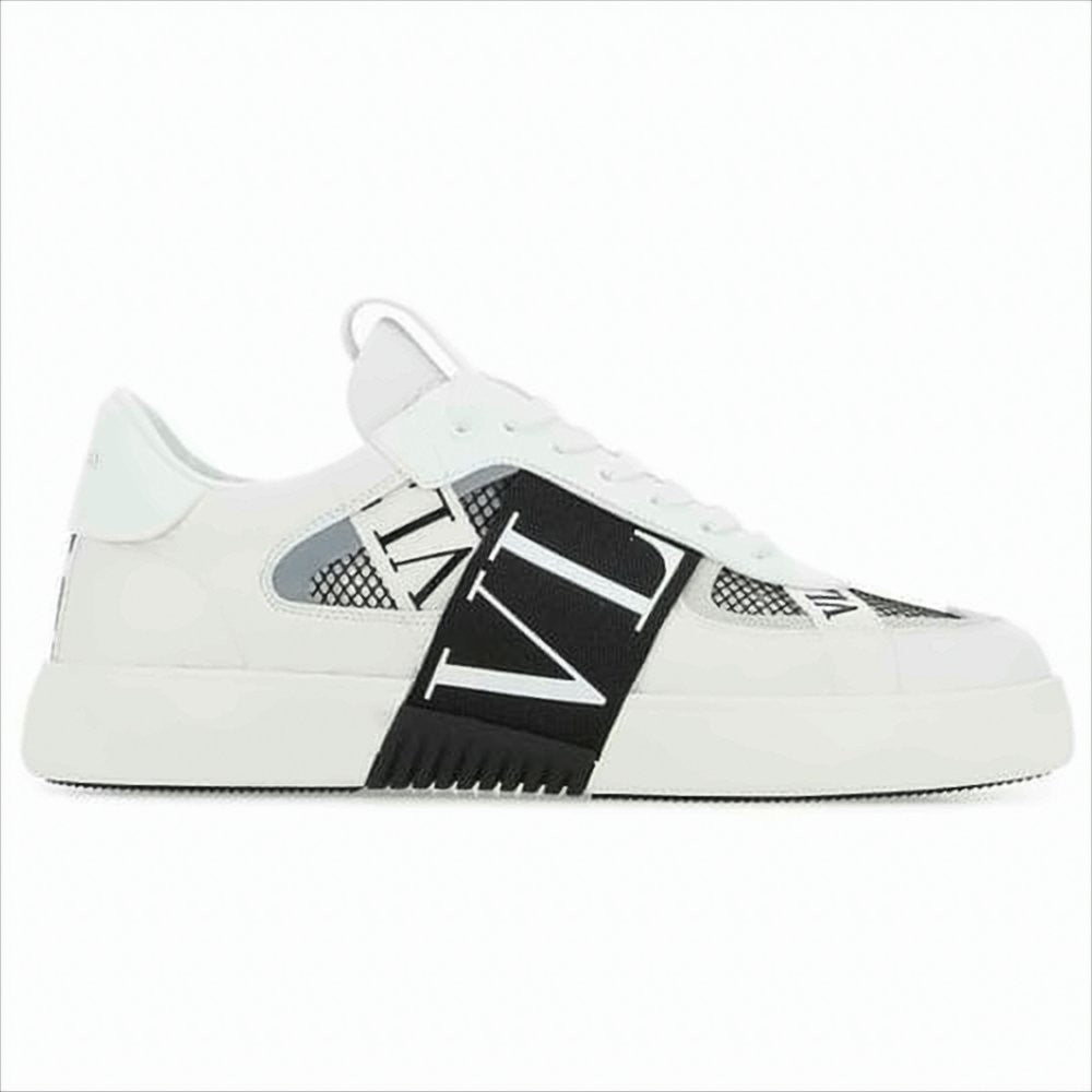Valentino Garavani Calf Leather And Mesh Sneakers