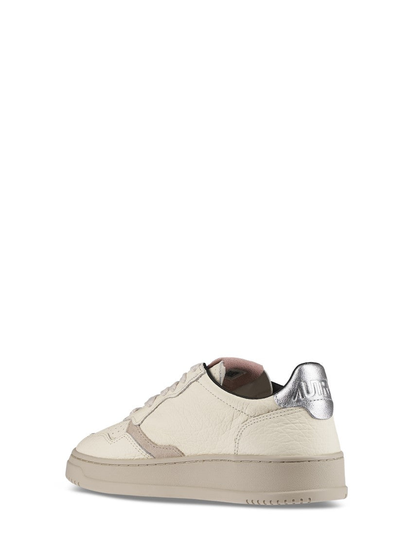 Autry Low-Top Sneakers With Textured And Smooth Leather Design