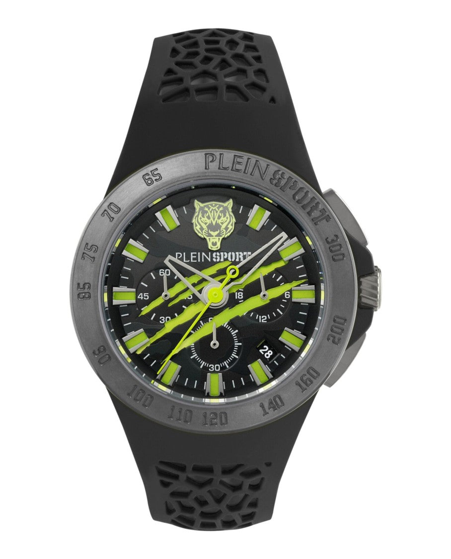 Plein Sport Chronograph Date Quartz Movement Gunmetal Watch With Camo Dial