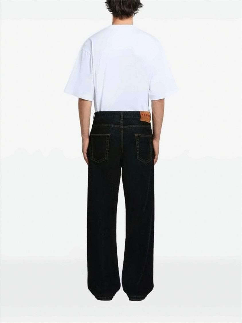 Marni Relaxed Wide-Leg Denim Trousers With Classic Five-Pocket Design