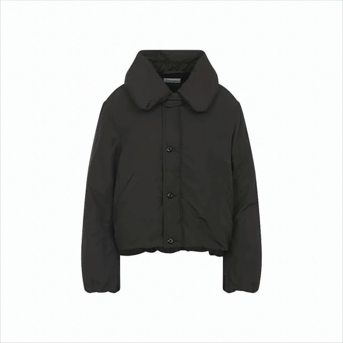 Lemaire Boxy Black Puffer Jacket With Rounded Collar