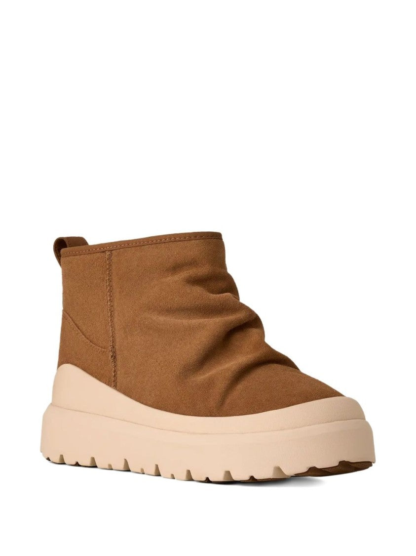 Ugg Brown Suede Boots With Gathered Shaft