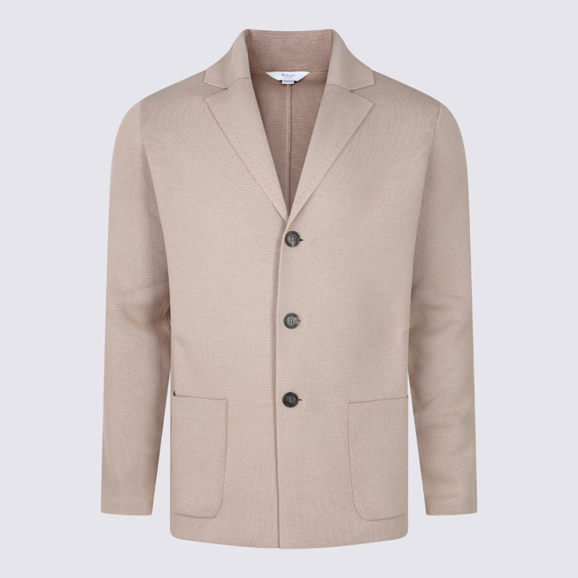 Malo Camel Cotton Blazer With Lapel Collar