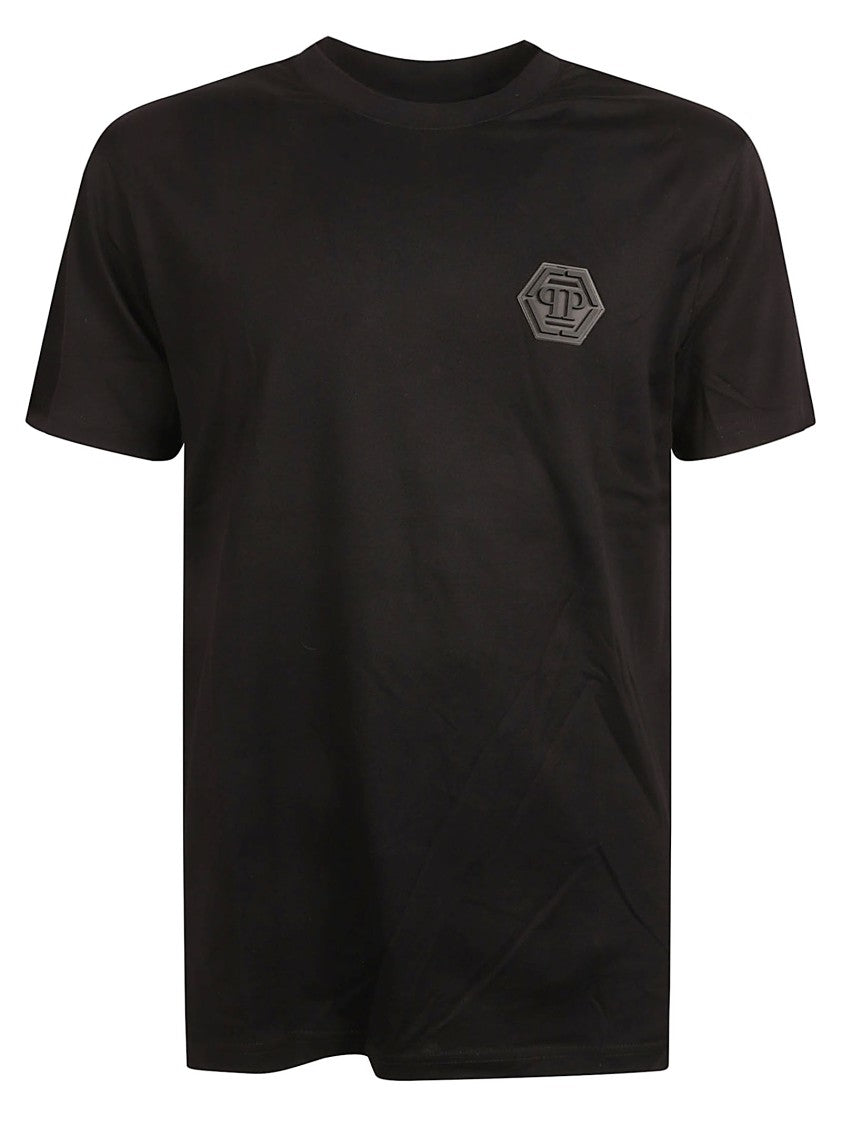 Philipp Plein Round Neck Black Cotton T-Shirt