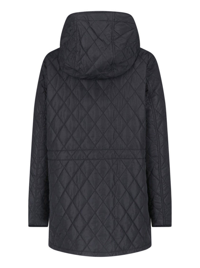 Burberry Black Quilted Hooded Jacket