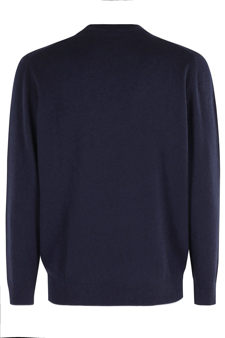 Eleventy Blue Ml Tipping Crewneck Sweater