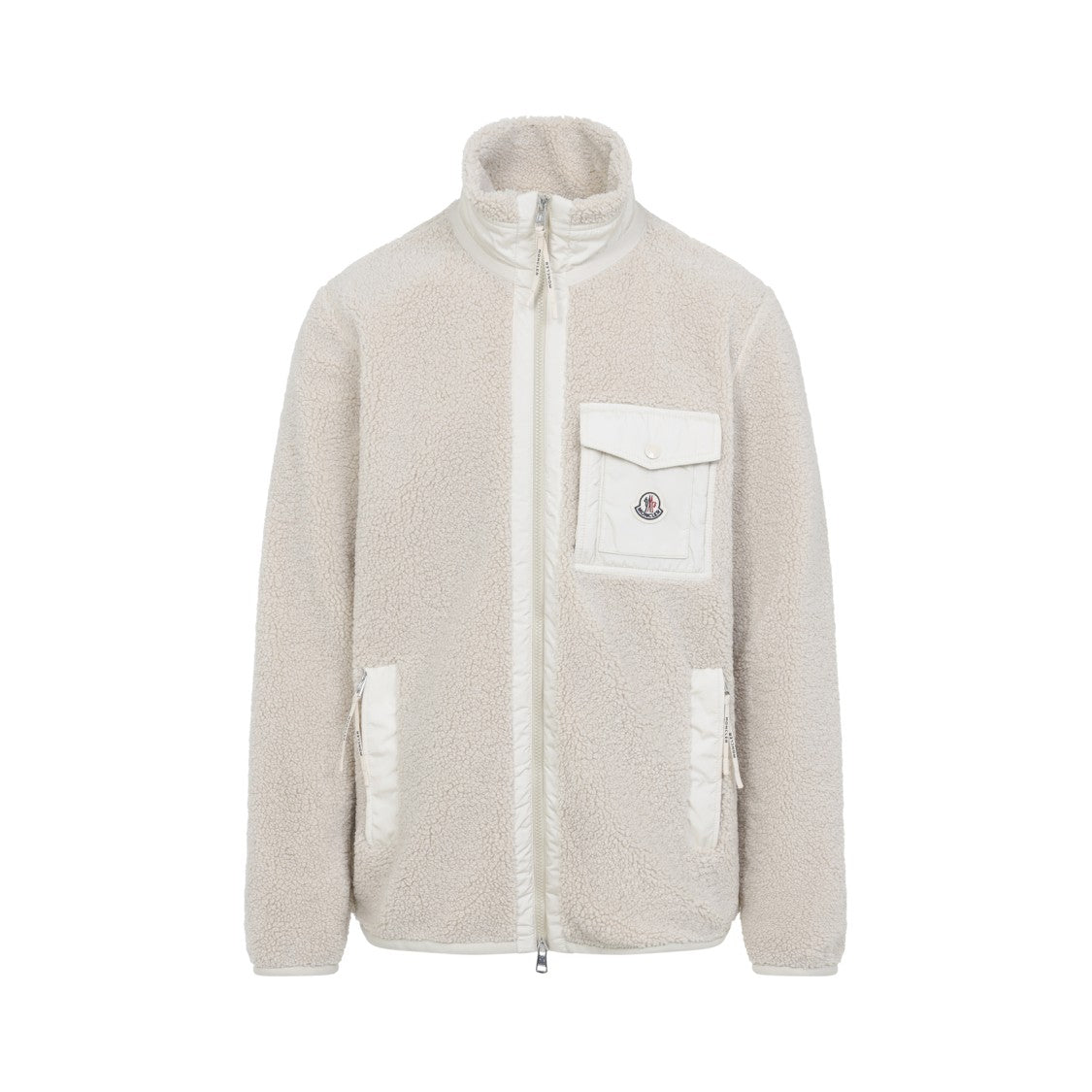 Moncler Textured Fleece Jacket With High Collar