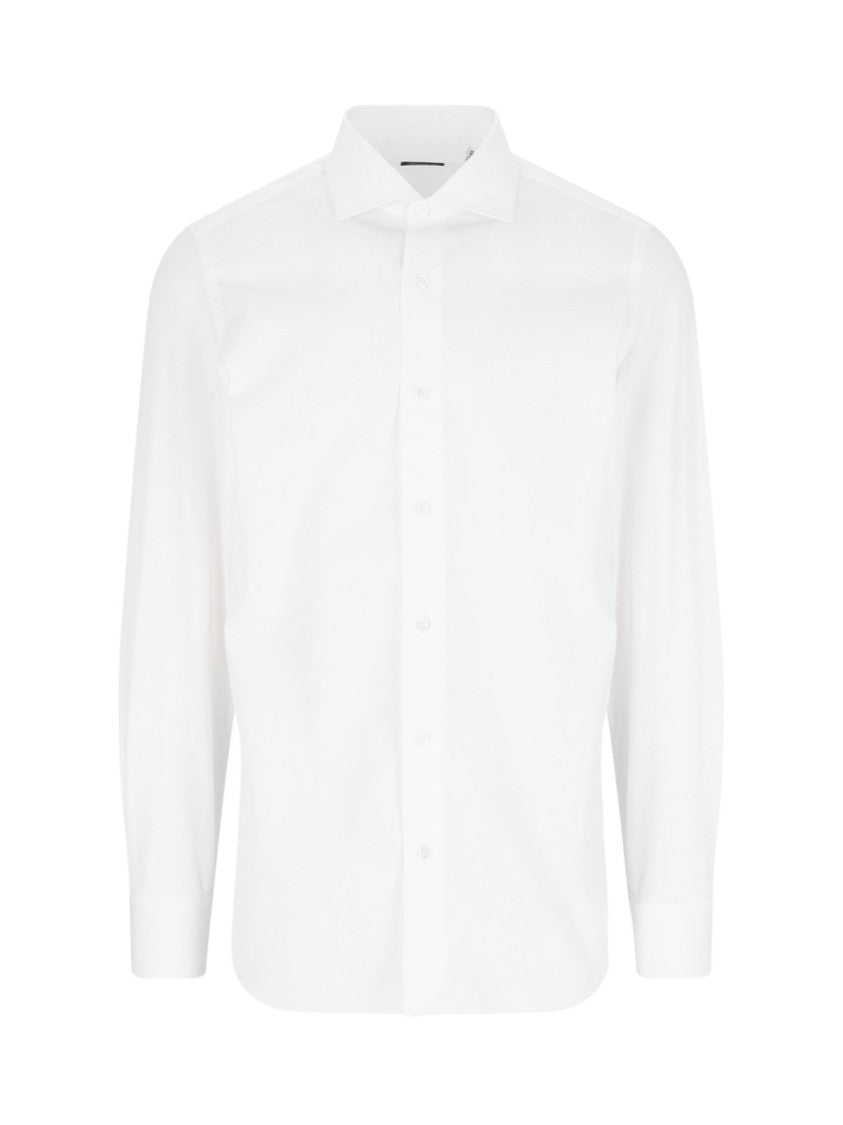 Finamore Tailored White Shirt With Pointed Collar And Buttoned Cuffs