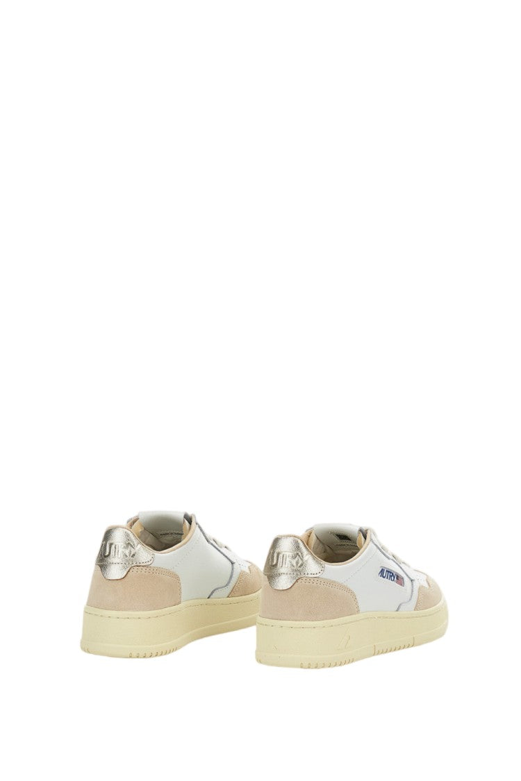 Autry White Medalist Low Leather Suede Sneakers