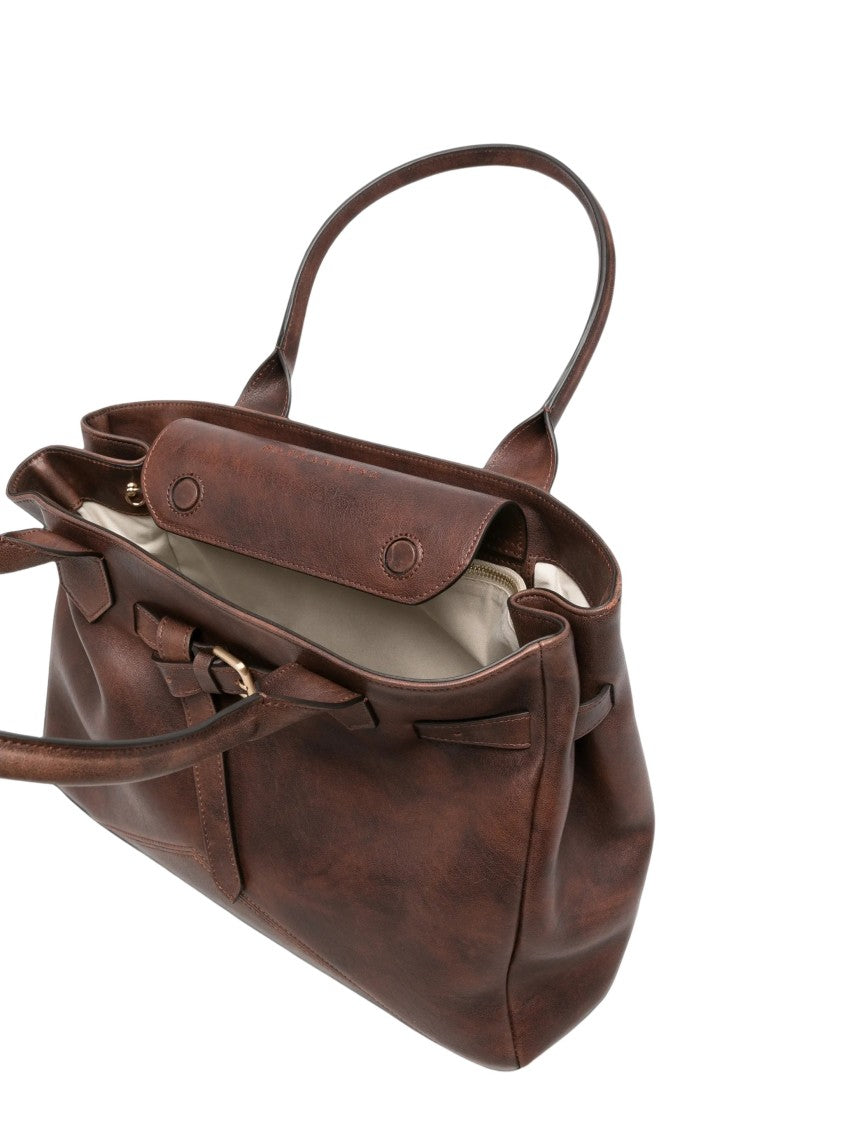Ballantyne Dark Brown Calf Leather Shoulder Bag With Gold-Tone Hardware