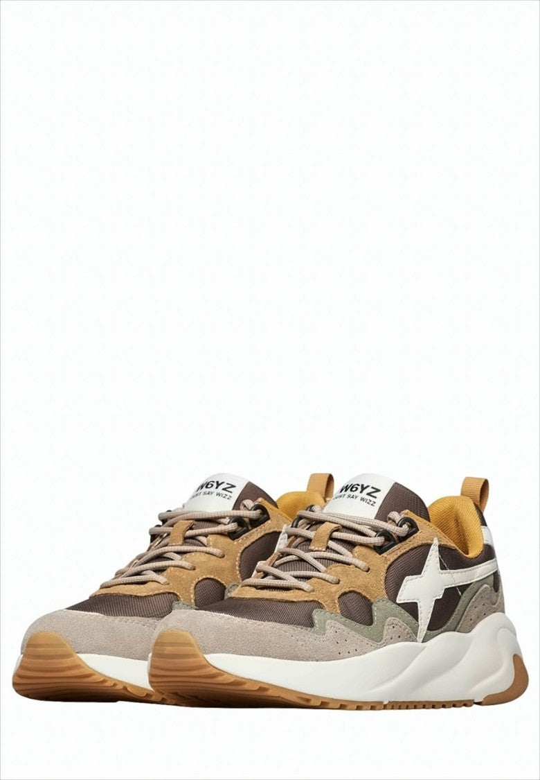 W6yz Layered Brown Sneakers With Suede