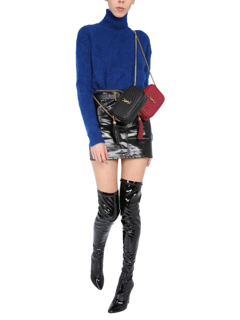 Saint Laurent Ribbed Mohair Turtleneck Sweater