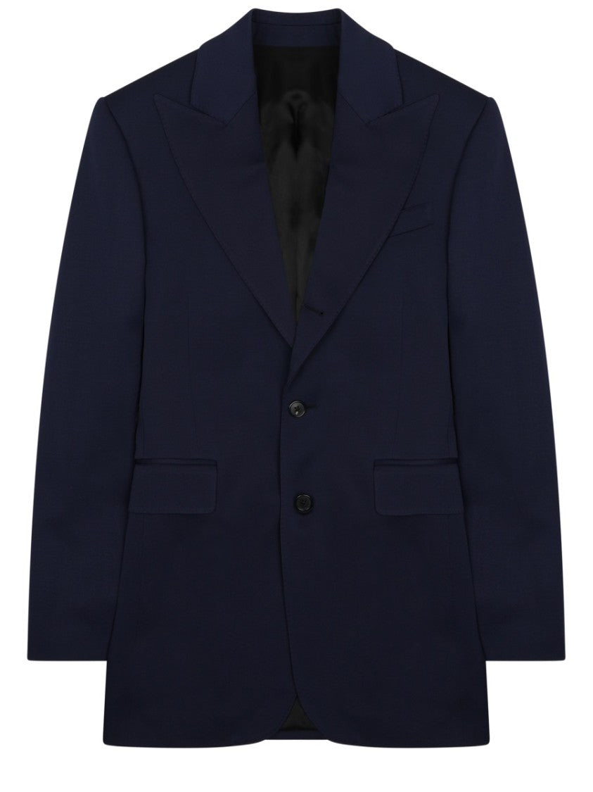Celine Tailored Wool Blazer With Notched Lapel And Flap Pockets
