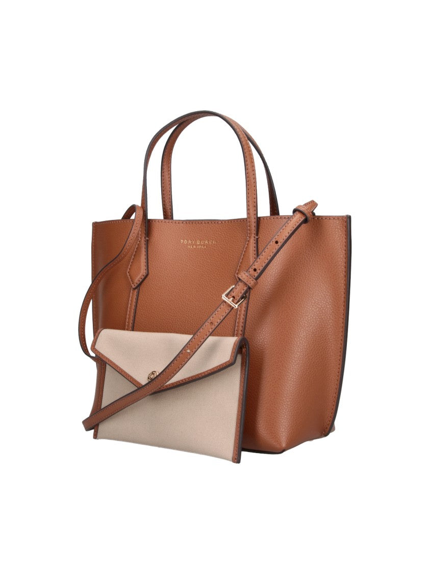 Tory Burch Brown Perry Calf Leather Tote Bag