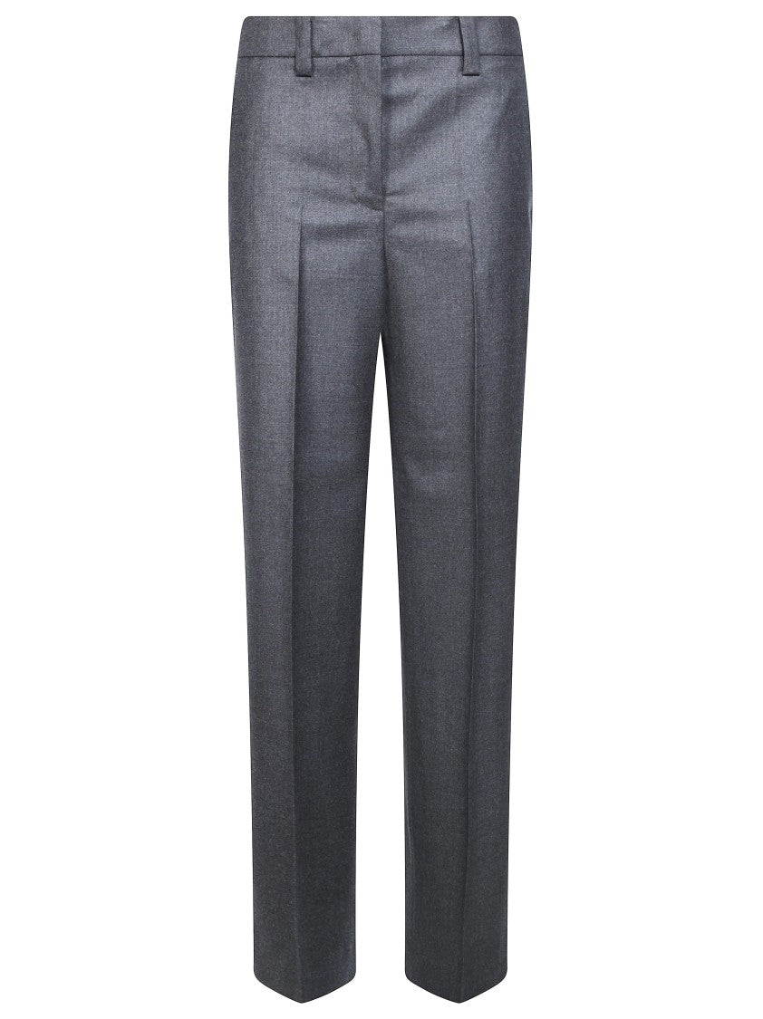 Incotex Navy Neera Palazzo Flannel Wide-Leg Pants